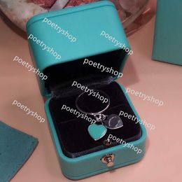2024Band Rings Top Designer Brand Classic Enamel Green Peach Heart tiffco Ring Men And Women Sterling Silver Half Hoop Earrings With 18K Rose Gold Plated Jewellery good