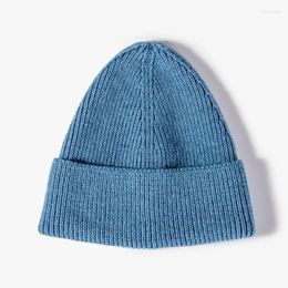 Hats Big Head Circumference Thick Thread Knitted For Women Versatile Autumn And Winter Showing Face With Smal Label Hat