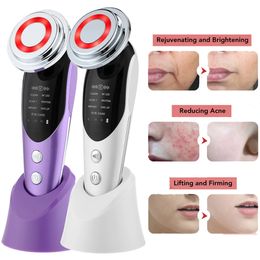 7 in 1 Face Lifting Device RF EMS LED Light Therapy Skin Rejuvenation Anti Ageing Wrinkle Removal Massager Beauty Apparatu 240309