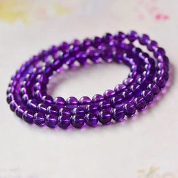 Strand Uruguay Natural Amethyst Bracelet Female Three Circle Student Hand String Simple Jewellery Personalised Gift