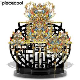 3D Puzzles Piececool 3D Metal Puzzles Birds Paying Homage to the Phoenix Model Kits DIY Jewellery Set for Teens Brain Teaser Home Decor 240314