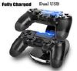 DUAL New arrival LED USB ChargeDock Docking Cradle Station Stand for wireless Playstation 4 Game Controller Charger8761504