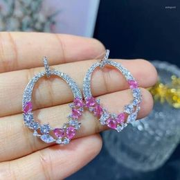 Dangle Earrings Exaggerated Bling Powder Zircon Atmospheric Stud For Women With 925 Stamps Boho Jewelry Party Birthday Gift
