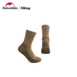 Clothings Naturehike 2022 New Outdoor Camping Shockabsorbing Merino Wool Right Angle Socks Travel And Climbing Thickened Thermal Socks