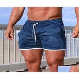 Running Shorts Men Running Shorts Sport Training High Elastic Solid Swimming Beach Wear Casual Workout Soccer Fitness Gym Drop Deliver Dhlb6