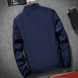 Men's Jackets Fashionable Men Coat Stylish Outdoor Windbreaker Jacket With Lapel Long Sleeve Zipper Placket Solid Color For