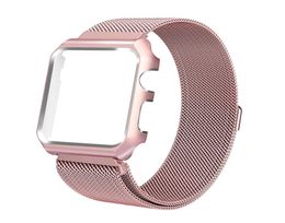 For 2019 Apple Watch 5 Band 38mm 40mm 42mm 44mmMilanese Loop Stainless Steel Magnetic Band with Metal Case for Apple Watch Series7506980