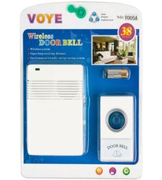 Voye V005A Wireless Remote Control Doorbell with 10 Different Chimeswith Battery White4314749
