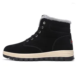 Boots YEYU Comfortable Shoes For Men's Winter Platform Ankle Sneakers Warm And Plush High Quality Men Size39-45