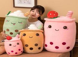 70CM Big Cartoon Bubble Tea Plush Toy Soft Stuffed Boba Fruit Tea Cup Pillow Cushion Reallife Food Milk Tea Doll Baby Kid Gifts9285614