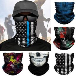 Magic Scarf 3D Seamless Cotton Skull Bandana Hiking Sport Tube Face Bicycle Headband Buffs Hunting Winter Snowboard Balaclava174V