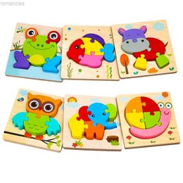 3D Puzzles Toddler 2 3 4 5 Years 3d Wooden Puzzle Tangram Shapes Learning Cartoon Animal Theme Intelligence Puzzle Jigsaw Montessori Toys 240314