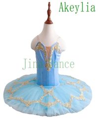 Aqua blue professional ballet tutu pancake classical ballet tutus performance stage competition ballerina blue stage platter tutu7496564