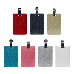 Heat Transfer Luggage Tag Party Favour Sublimation Blank Keychains Pendant Square Label Tags 6 Colours