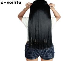 Snoilite Fall to waist 4676 CM Longest Clip in for human Hair Extensions One Piece Real Natural Thick Synthetic hair Extention3725395