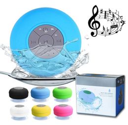 Bluetooth Speaker Portable waterproof Adsorption Apply to Bathroom Pool Car Shower outdoor Speakers BTS06 with retail package2814967