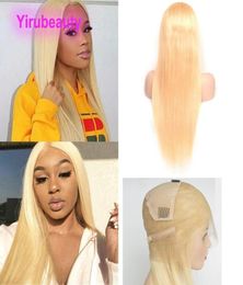 150 Density Full Lace Wigs Blonde Color Silky Straight Body Wave Peruvian Human Hair Adjustable Band 613 Yirubeauty 1632inch1284304