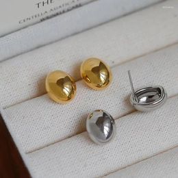 Stud Earrings Fashion Smooth Engagement Oval Bead For Women Girls Wedding Party Jewelry Eh002