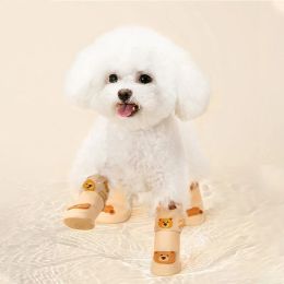 Shoes CAWAYI KENNEL Pet Dog Rain Boots for Small Dogs Outdoor Waterproof Shoes Nonslip Dog Cartoon Hightop Shoes for Chihuahua