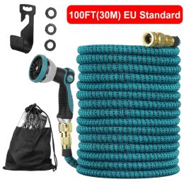 Reels 25/50/75/100FT Expandable Magic Flexible Water Hose Pipe Garden Watering Garden Irrigation Hoses Car Wash Hose EU/US Hose Pipe