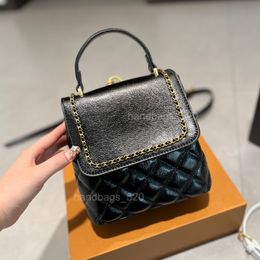 Women's Backpack Small Genuine Leather Luxury Designer Back Pack Diamond Lattice Girl Schoolbag High Quality