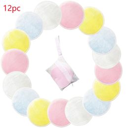 8cm 12pcs Bamboo Cotton Soft Reusable Skin Care Face Wipes Washable Deep Cleansing Cosmetics Tool Round Makeup Remover Pad7709060