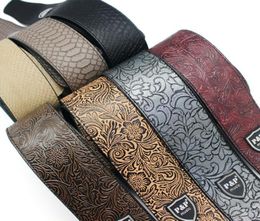 PP Whole High quality Leather Guitar Straps PU bass straps Electric Guitar Strapswhole guitar belts3138573