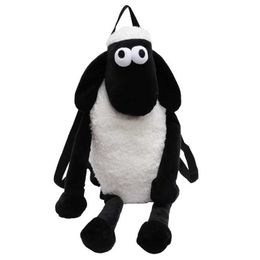 Plush Backpacks Kawaii Cartoon Anime Black Lamb Backpack Large Capacity Plush Doll Toy Valentines Day Birthday Christmas For Children GirlL2403