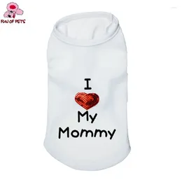 Dog Apparel Fashion Summer I Love My Mommy White/pink Vest Clothing For Pets Dogs Clothes