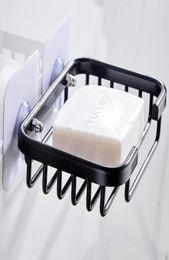 Pc Creative Drill Soap Dish Holder Wall Mounted Storage Rack Hollow Type Sponge Bathroom Accessories Dishes9127867