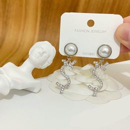Luxury Brand Dangle Earrings Rhinestones Pearl Earrings Designer For Women Stud Earrings Wedding Party Fashion Jewellery Accessories