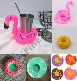 Water Play Equipment Inflatable Flamingo Drinks Cup Holder Pool Floats Bar Coasters Floatation Devices Children Bath Toy small siz1630831