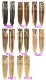 Highlight 613 Blonde Real Human Hair Clip In On Extensions Thick End 70g 100g Set Straight Remy Brazilian Coloured Weave Clip Ins P1391570