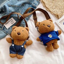 Plush Backpacks Korean Insi Women Cute Plush Bag Cartoon Bear Plush Shoulder Bag Ladies Shopper Purses Stuffed Animals Backpack Little Girls GifL2403