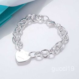 925 Peach Heart Sterling Silver Heart Shaped Bracelet O-shaped Chain High-quality Luxury Brand Jewellery Girlfriend Gift LUK8 LUK8 B6CR