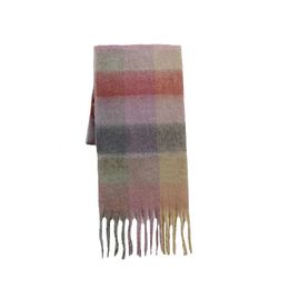 Женский кашемировый шарф, мягкий теплый клетчатый шарф средней длины для зимы