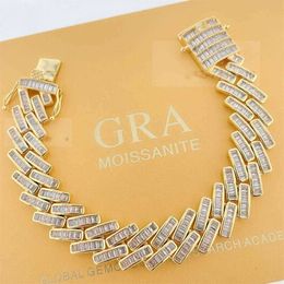 Wholesale Price Iced Out 925 Silver Necklace Bracelet Hip Hop Jewellery Vvs Cuban Link Hip Hop Jewellery