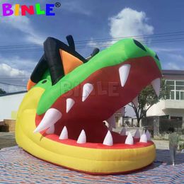 wholesale 5mH (16.5ft) with blower Multifunctional Animal Inflatable Crocodile Mouth,Alligator Head Tunnel For Sports Event Or DJ Booth