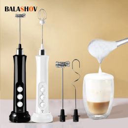 Tools 3 In 1 Portable Electric Milk Frother Foam Maker Handheld Rechargeable Foamer High Speeds Drink Mixer Coffee Frothing Wand