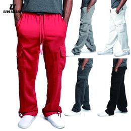 Mens Cargo Pants Track Pants Street Bottoms Winter Fitness Gym Workout Running Training Exercise Breathable Soft Male Sweatpant 240314