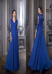 2019 Cheap Long Sleeve Exquisite Mother of the Bride Gowns Janique Sheer Illusion Lace Chiffon A Line Long Formal Evening Gowns Cu6887653
