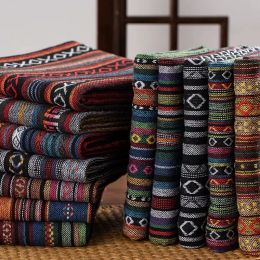 Fabric New 150cm Ethnic Style Cotton Linen Fabric Textile Patchwork For Hotel Bar Tablecloth Sofa Cover Cushion Cloths Curtains Cloth