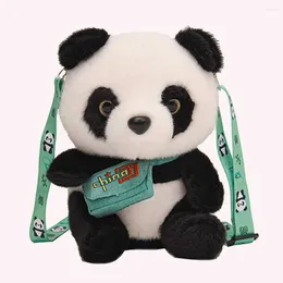Bag Women Mobile Phone Pouch With Zipper Panda Mini Toy Soft Plush Shoulder Girls Winter Warm