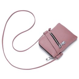 Real Genuine Leather Women Shoulder Crossbody Bags Small Handbag Ladies Hanging Mobile Cross Body Bag Mini Bag For Phone