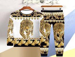 Men039s Tracksuits 2022 Autumn And Winter LongSleeved TShirt Male 3D Tiger Print Casual Hiphop Pants Chinese Style Dragon Su8351487