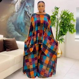 Ethnic Clothing Big Size Women Two Piece Matching Set 2024 Arrival African Suit Sexy Printed Shawl Sleeveless Top Wide Leg Loose 2
