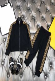 Designer Kids Tracksuit Clothing Jacket Pants 2pics Sets Boys Girls Autumn Cotton Childrens Sports Wear Black 1001605470559