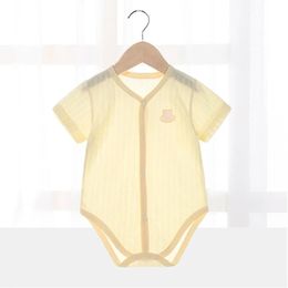 born Baby Bodysuits for Boy Girl Summer Thin Outwear Casual Short Sleeve Toddler Kids Jumpsuits Children Clothes 240307