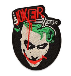 Joker face Punk Embroidered patch Iron on clothes patches For clothing Movie The Dark Knight Badges Stickers Garment Appliques8567949