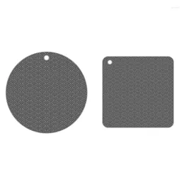 Table Mats 4Pcs Multifunctional Heat Resistant Silicone Mat Cup Coasters Non-Slip Pot Holder Placemat Kitchen Accessories